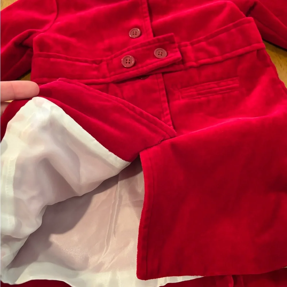 Gap velour red coat baby girl‎ 6-12 months